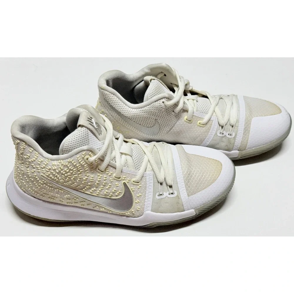 Nike Kyrie 3 Ivory Pale Grey Sail Basketball Shoes 859466-103 Mens 7Y Womens 8.5